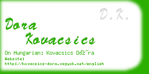 dora kovacsics business card